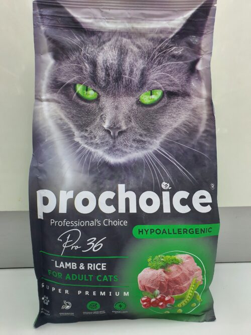 Prochoice Lamb and Rice Cat Food for Adult Cats – 2kg Pack