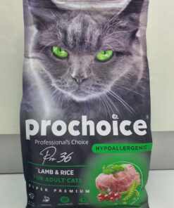 Prochoice Lamb and Rice Cat Food for Adult Cats – 2kg Pack
